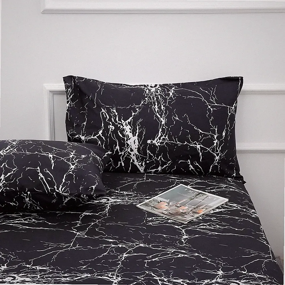 Bed Sheet Set 4 Pieces-Queen Size-Soft Durable Microfiber Bedding Sheet Set,Deep