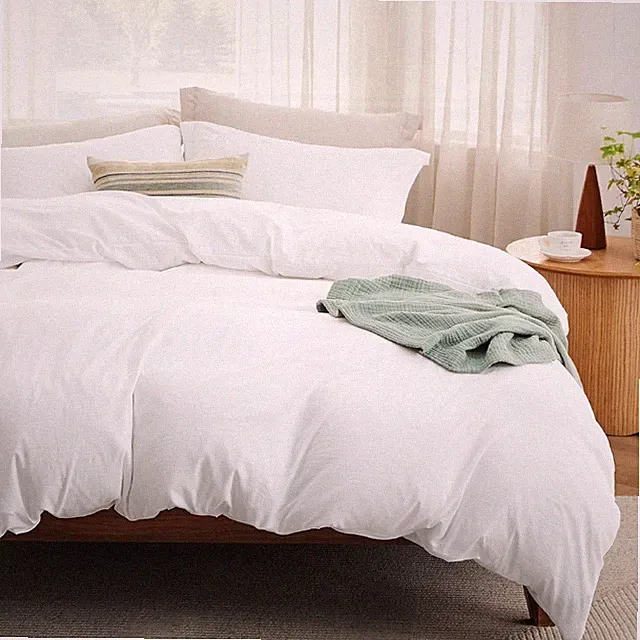 Duvet Cover Queen Size W/ Fitted Sheet 4 Pieces Prewashed Polyester Extra Soft