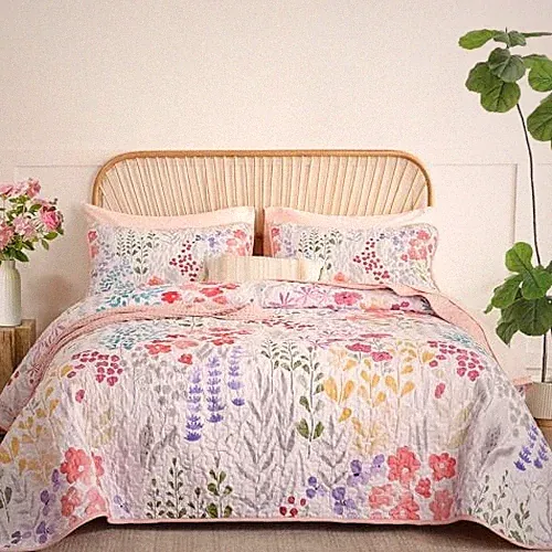 Floral Quilt Sets Size Quilt Set 3 Pieces Bedspreads Bedding Set Queen Pink