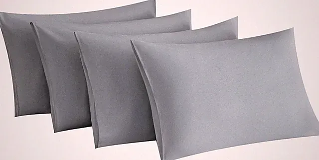 Light Grey Pillow Cases Set of 4 Queen Size - Gray Pillow Cases Super Soft, Smoo