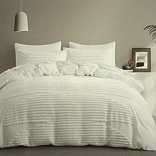Size Duvet Cover, 5 Pieces Textured Duvet Cover Sets, Soft and Queen White